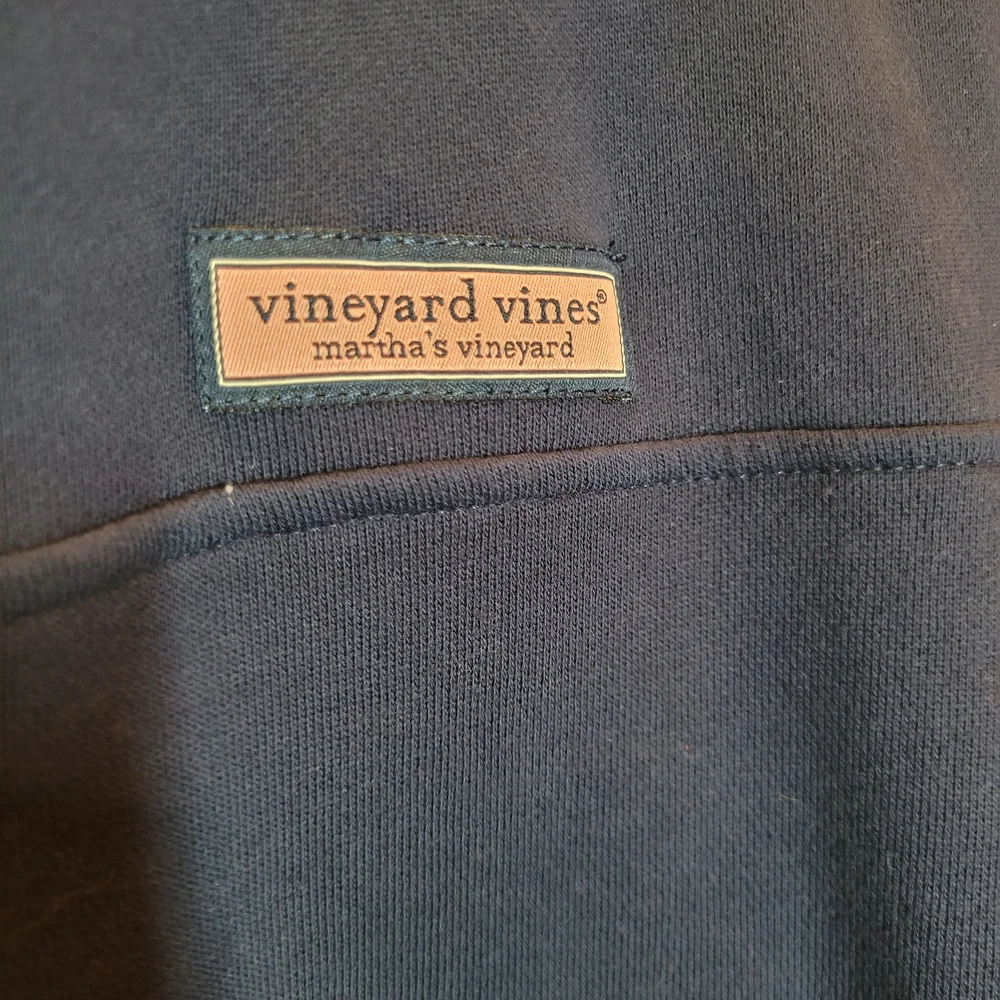 Vineyard Vines Men's 1/4 Zip-Up Sweater in Navy and Light Blue Sz Small - Picture 3 of 14